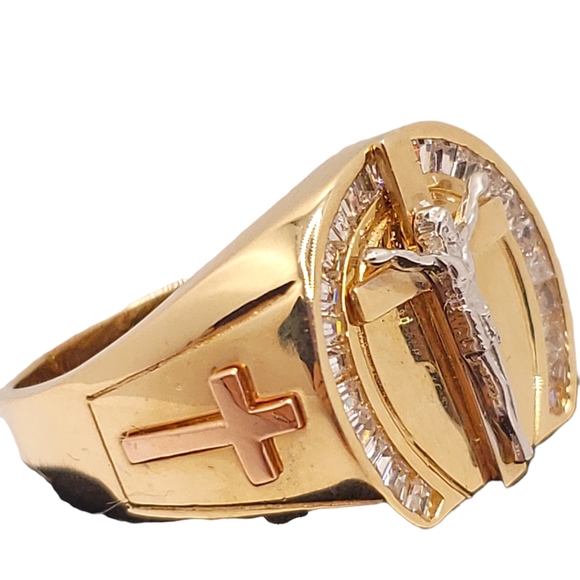 Mens jewelry gold 14kt solid rings size 11.5 - Picture 9 of 9